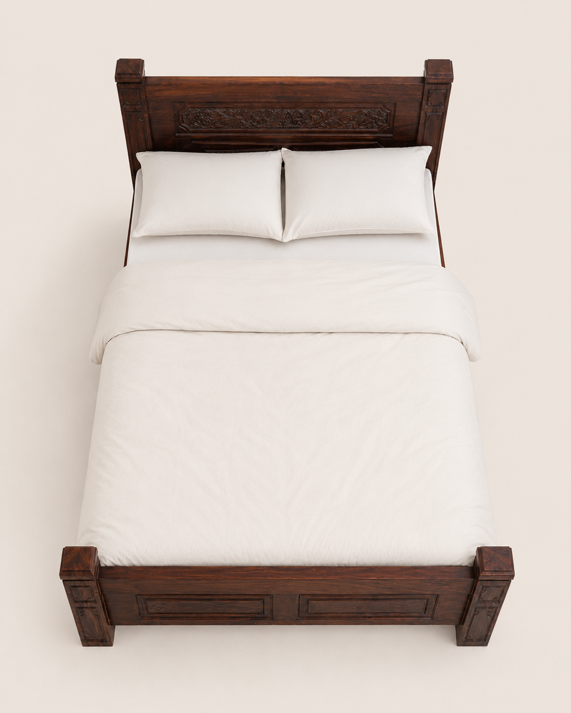 Caeiro Mahogany Bed Frame — handcrafted African furniture by Woodfolks  in Kenya