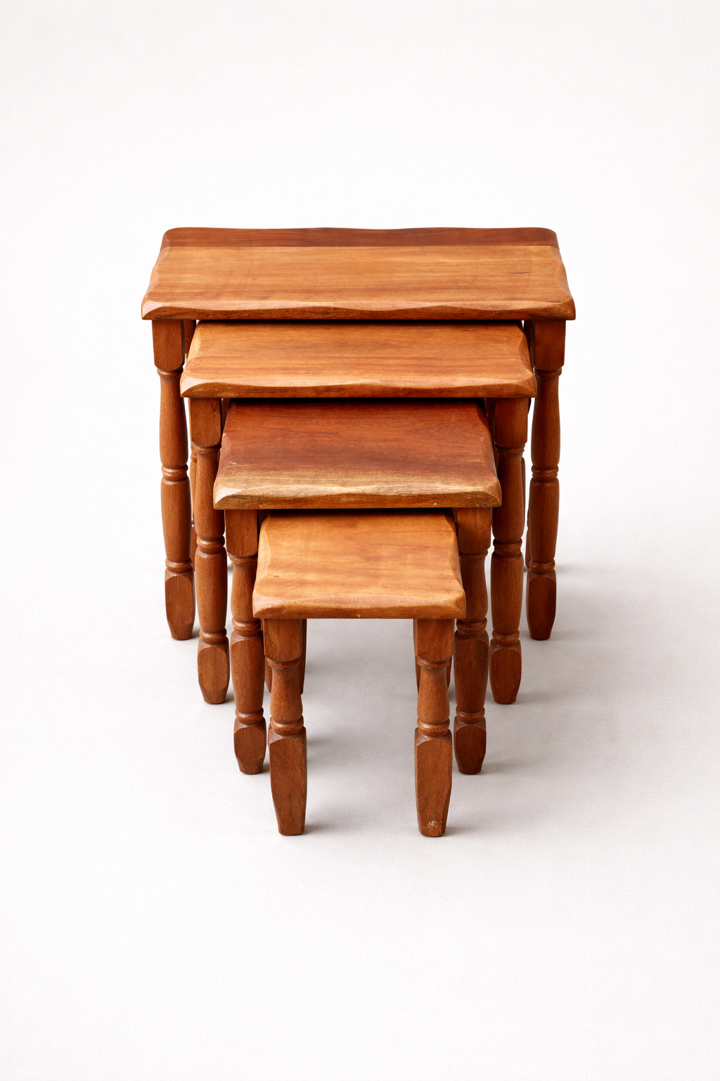 Nest of stools – Msitu Mahogany — handcrafted African furniture by Sue Woodland furniture in Kenya (view 3)