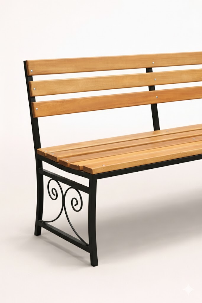 Jua Garden Bench — handcrafted African outdoor by Rodis and woods land furnitures  in Kenya (view 3)