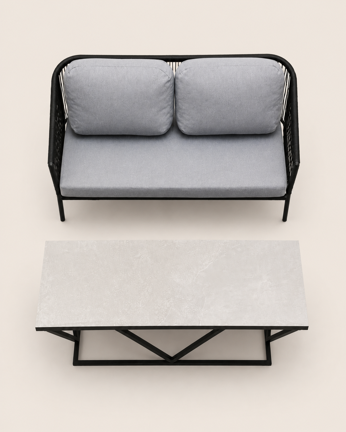 Afia Bench & Odari Coffee Table — handcrafted African outdoor by Ekram furniture in Kenya (view 2)