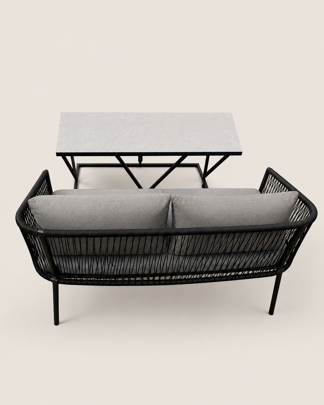 Afia Bench & Odari Coffee Table — handcrafted African outdoor by Ekram furniture in Kenya (view 3)