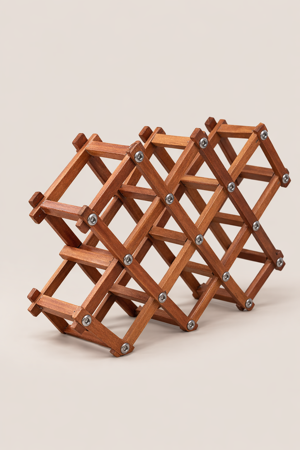 Cheche Mbili Wooden Wine Rack — handcrafted African furniture by Mike Paul Studio in Kenya