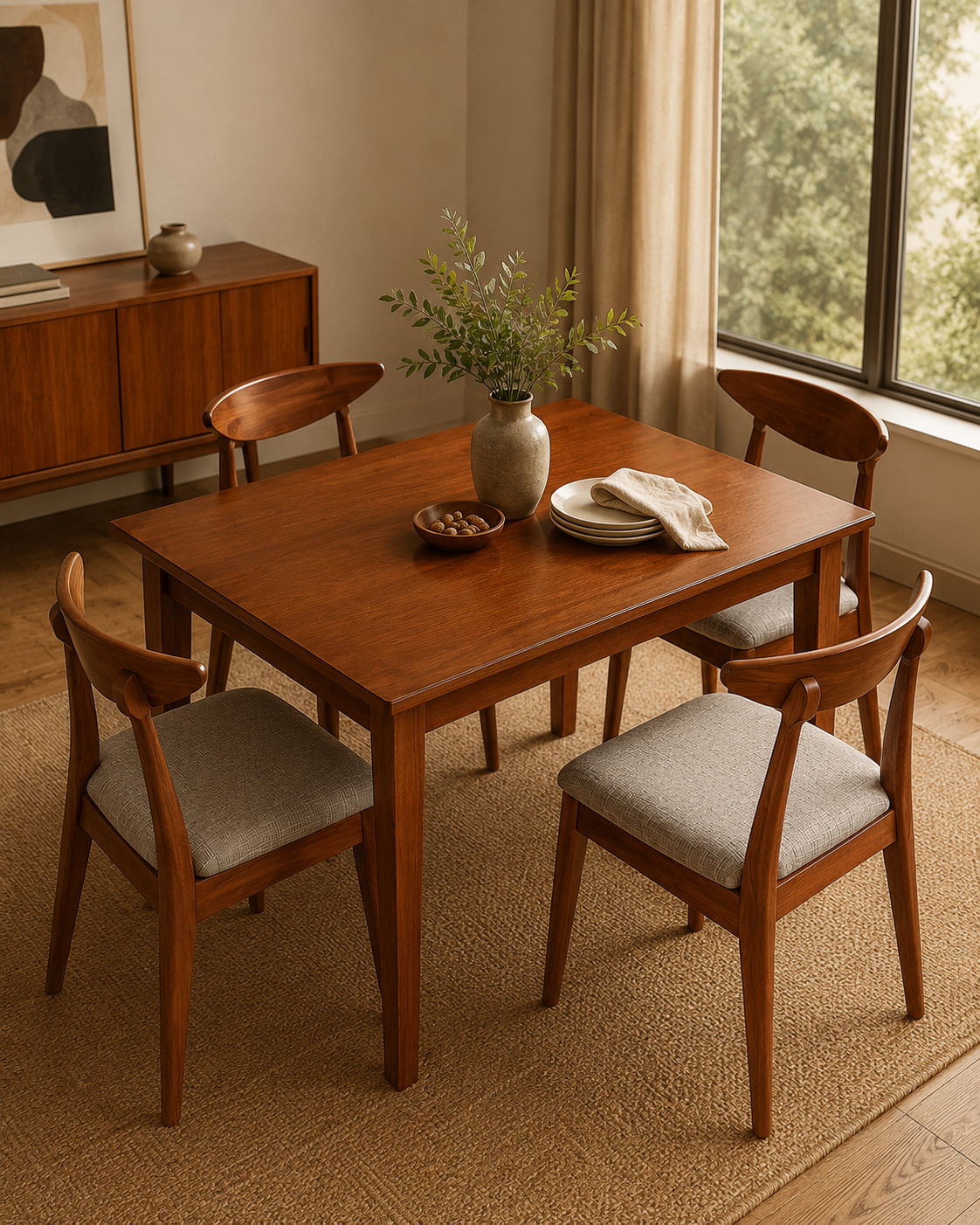 4 seater Dining Set — handcrafted African furniture by The MI Interiors  in Kenya