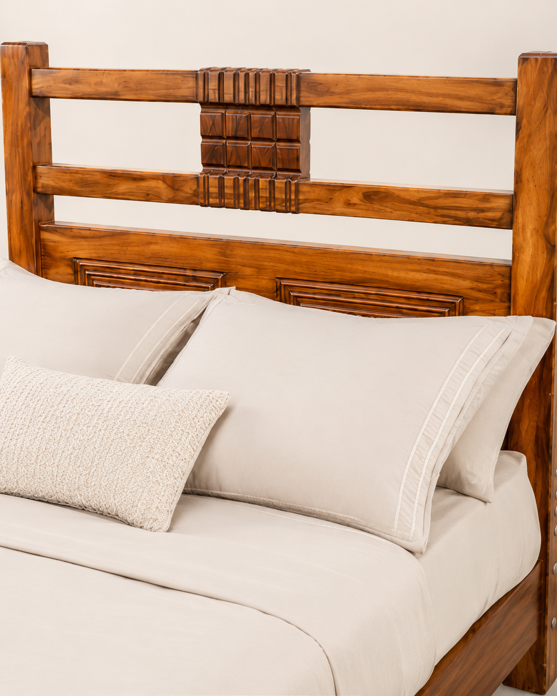 Tenzi Mahogany Bed Frame — handcrafted African furniture by Homefelt furniture in Kenya (view 3)