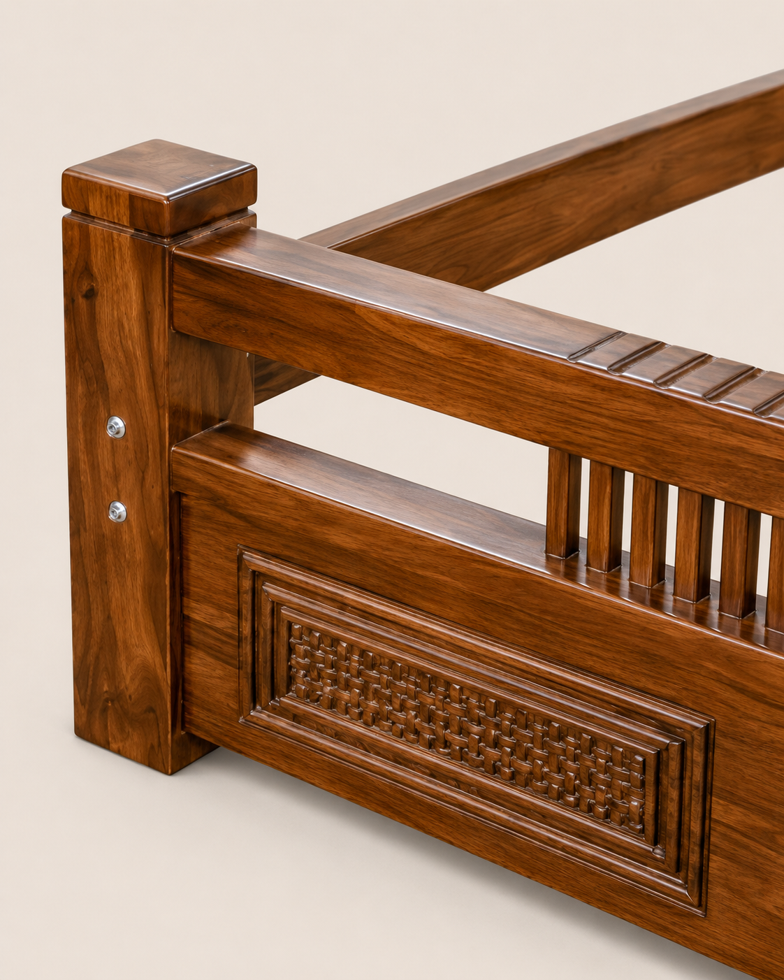 Tenzi Mahogany Bed Frame — handcrafted African furniture by Homefelt furniture in Kenya (view 4)