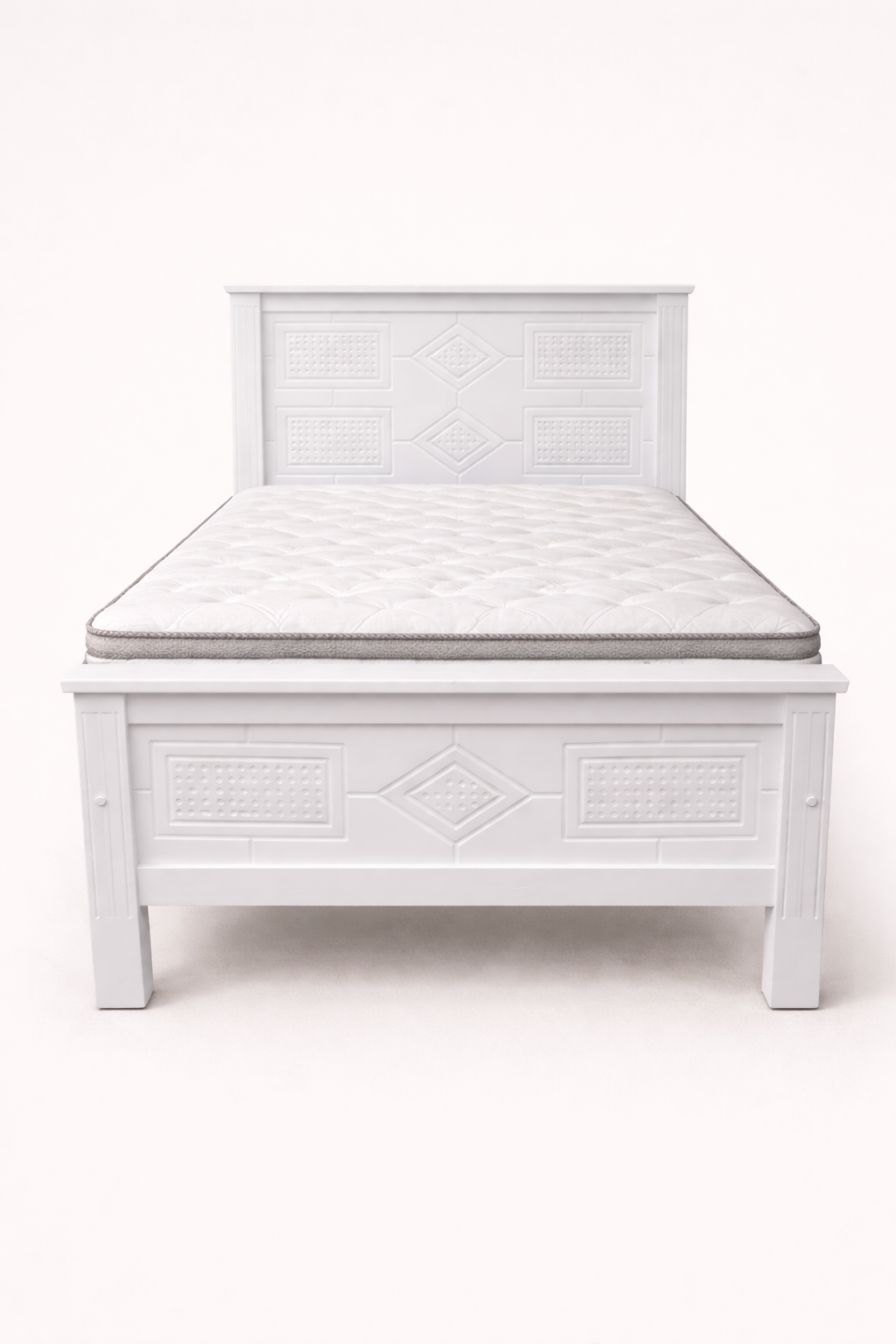 Mvule 4 by 6 bed Mahogany Carved — handcrafted African furniture by Safi furniture  in Kenya (view 2)
