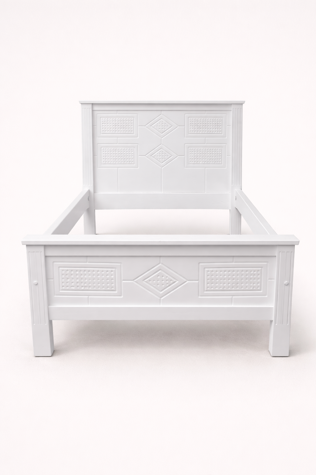 Mvule 4 by 6 bed Mahogany Carved — handcrafted African furniture by Safi furniture  in Kenya (view 3)