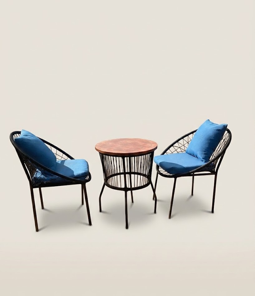 Dau Balcony Bistro Set — handcrafted African outdoor by Miche Miche in Kenya (view 2)