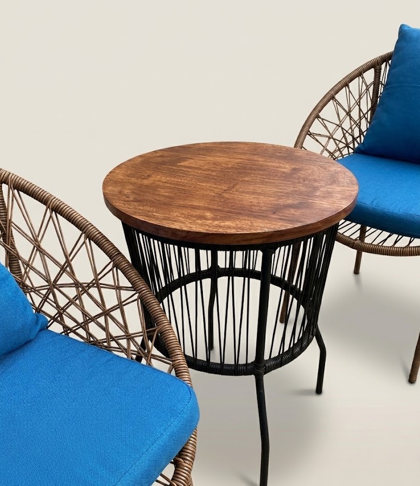 Dau Balcony Bistro Set — handcrafted African outdoor by Miche Miche in Kenya (view 3)