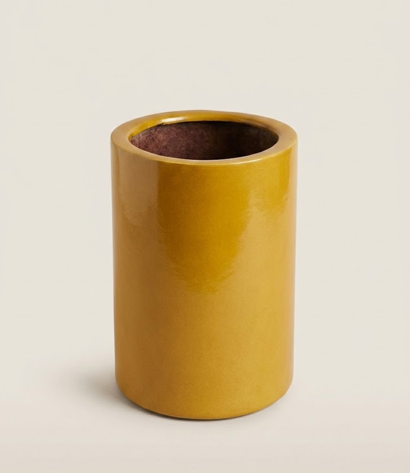 Ndovu Cylinder Lisha Planter — handcrafted African outdoor by John fiberglasspots in Kenya