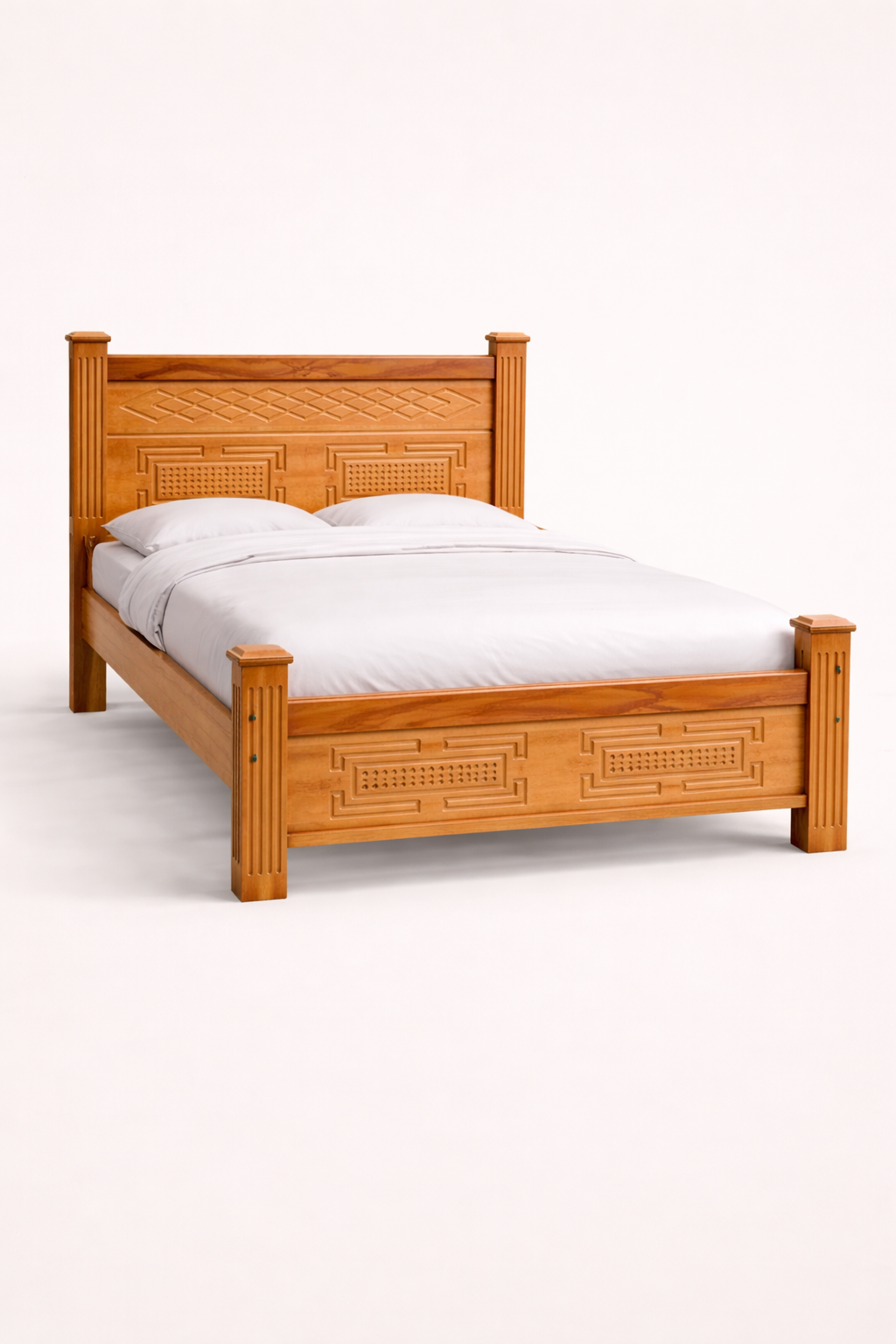 Jua Carved Mahogany Bed — handcrafted African furniture by Joyvern Neema furniture  in Kenya
