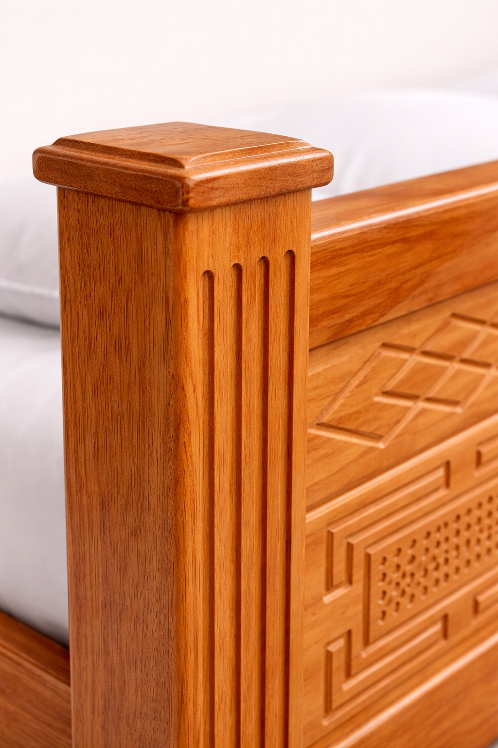 Jua Carved Mahogany Bed — handcrafted African furniture by Joyvern Neema furniture  in Kenya (view 3)