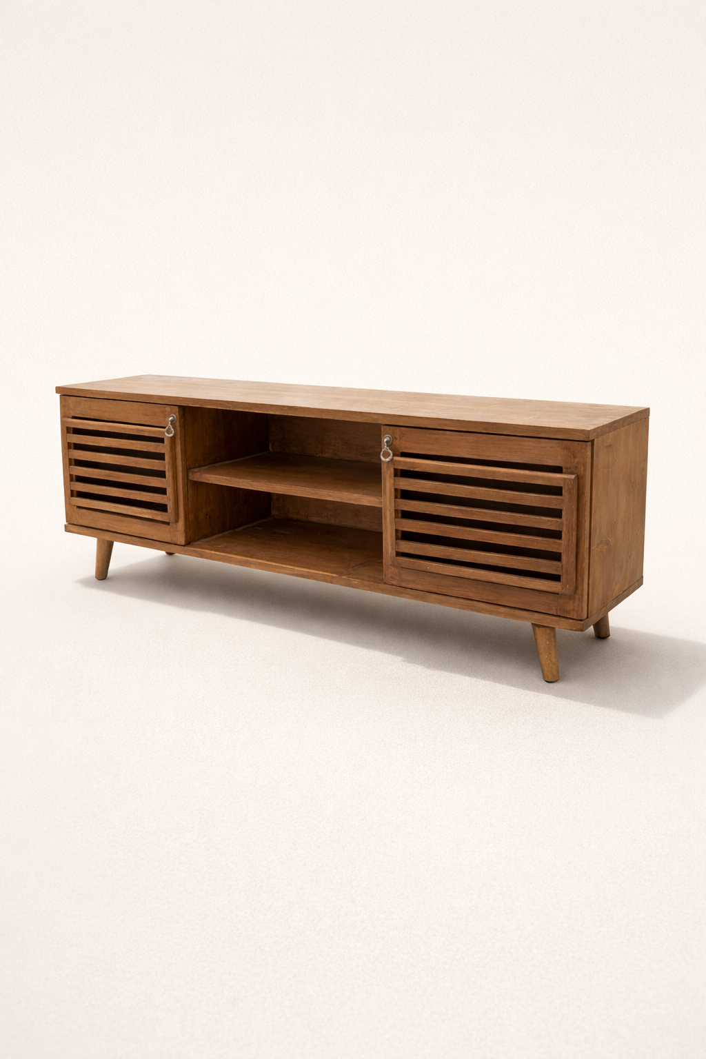 Kikwetu Slatted TV Stand — handcrafted African furniture by New mt sabyinyo in Kenya (view 3)