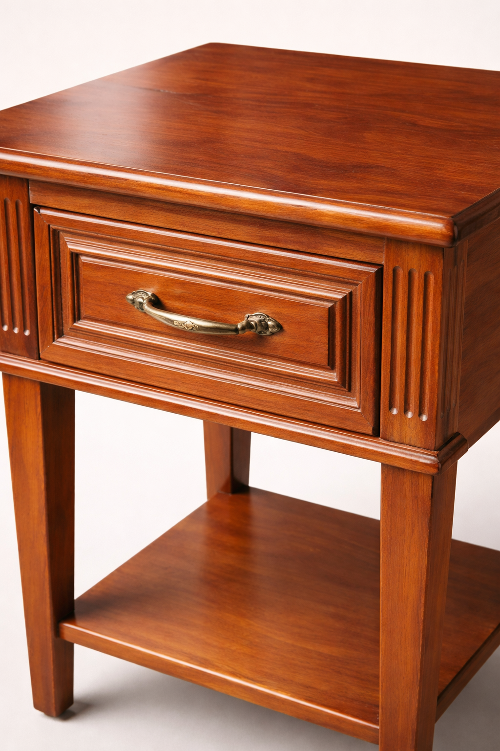 Mbamba Mahogany Bedside Drawer — handcrafted African furniture by Mike Paul Studio in Kenya (view 2)