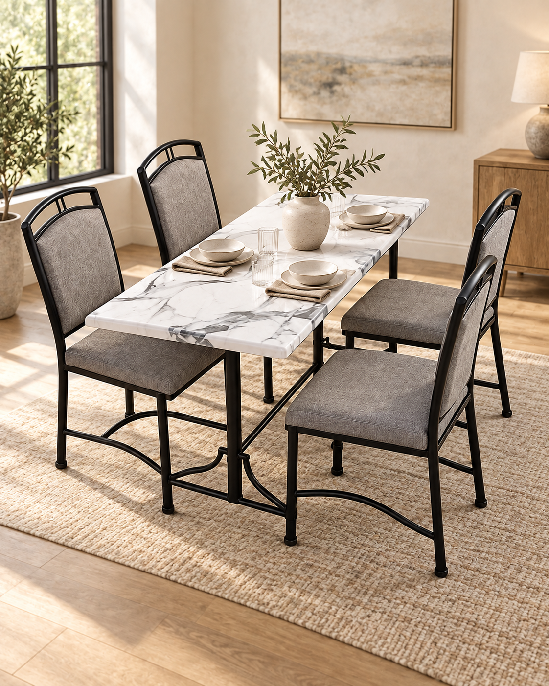 Athiru Dining Table Set — handcrafted African furniture by Mamboline enterprise in Kenya (view 2)