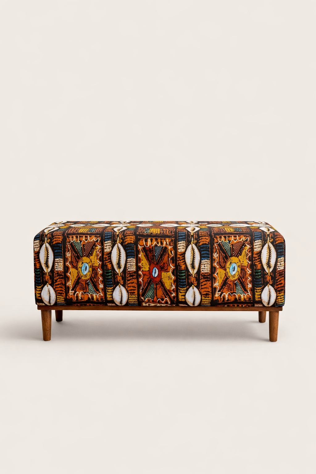 Jua Kali Poof Bench — handcrafted African furniture by Cobs Furniture and metal works in Kenya