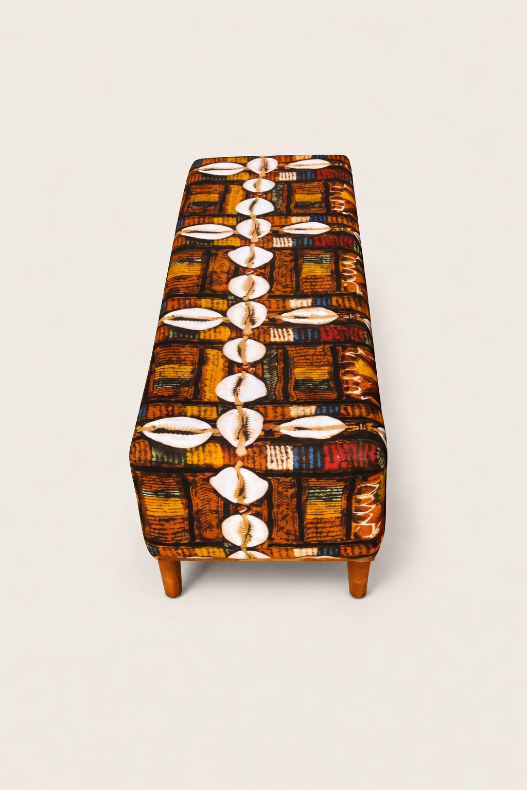 Jua Kali Poof Bench — handcrafted African furniture by Cobs Furniture and metal works in Kenya (view 2)