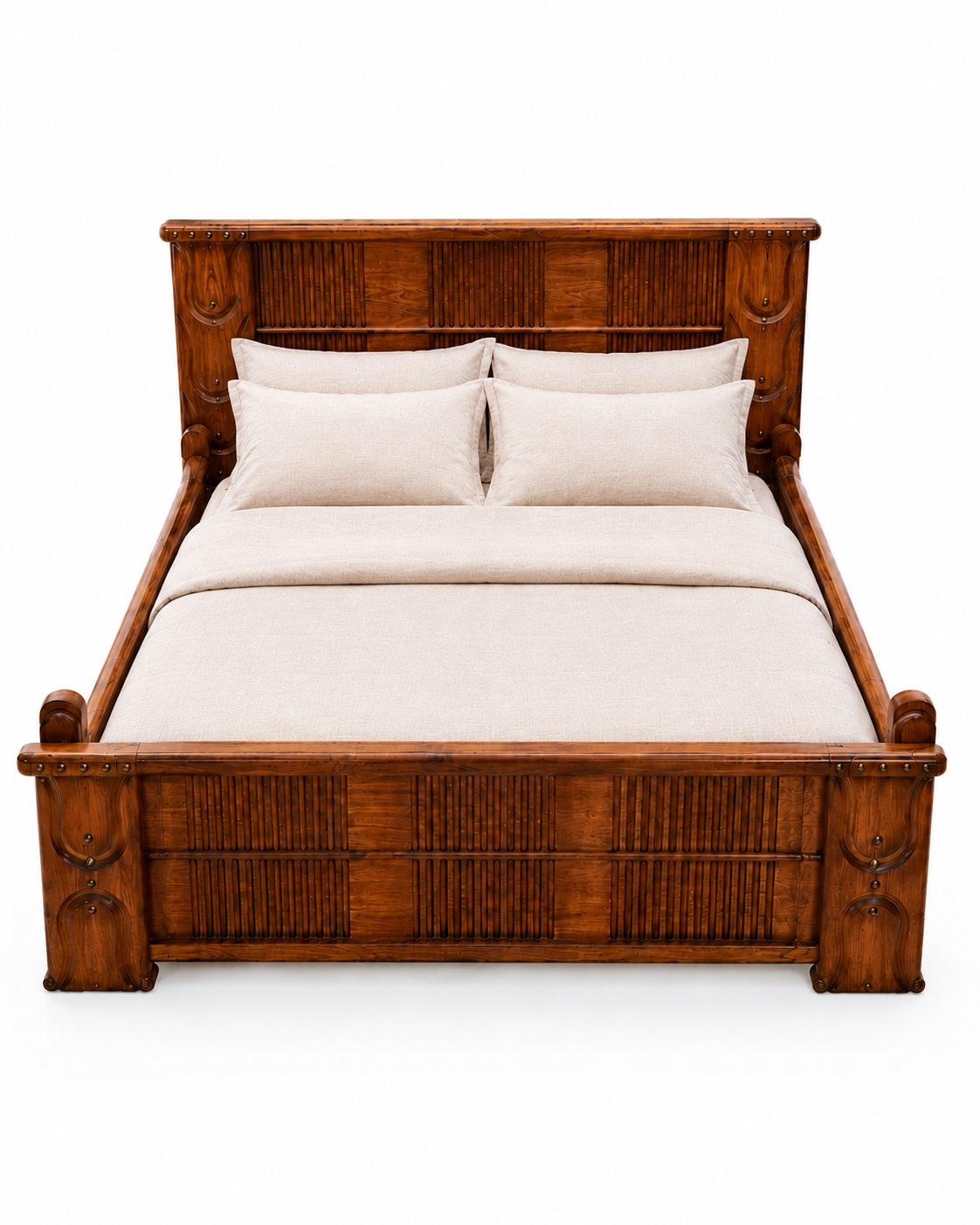 5 by 6 Jabari Bed Frame: Msasa Canopy — handcrafted African furniture by Vejo furniture  in Kenya