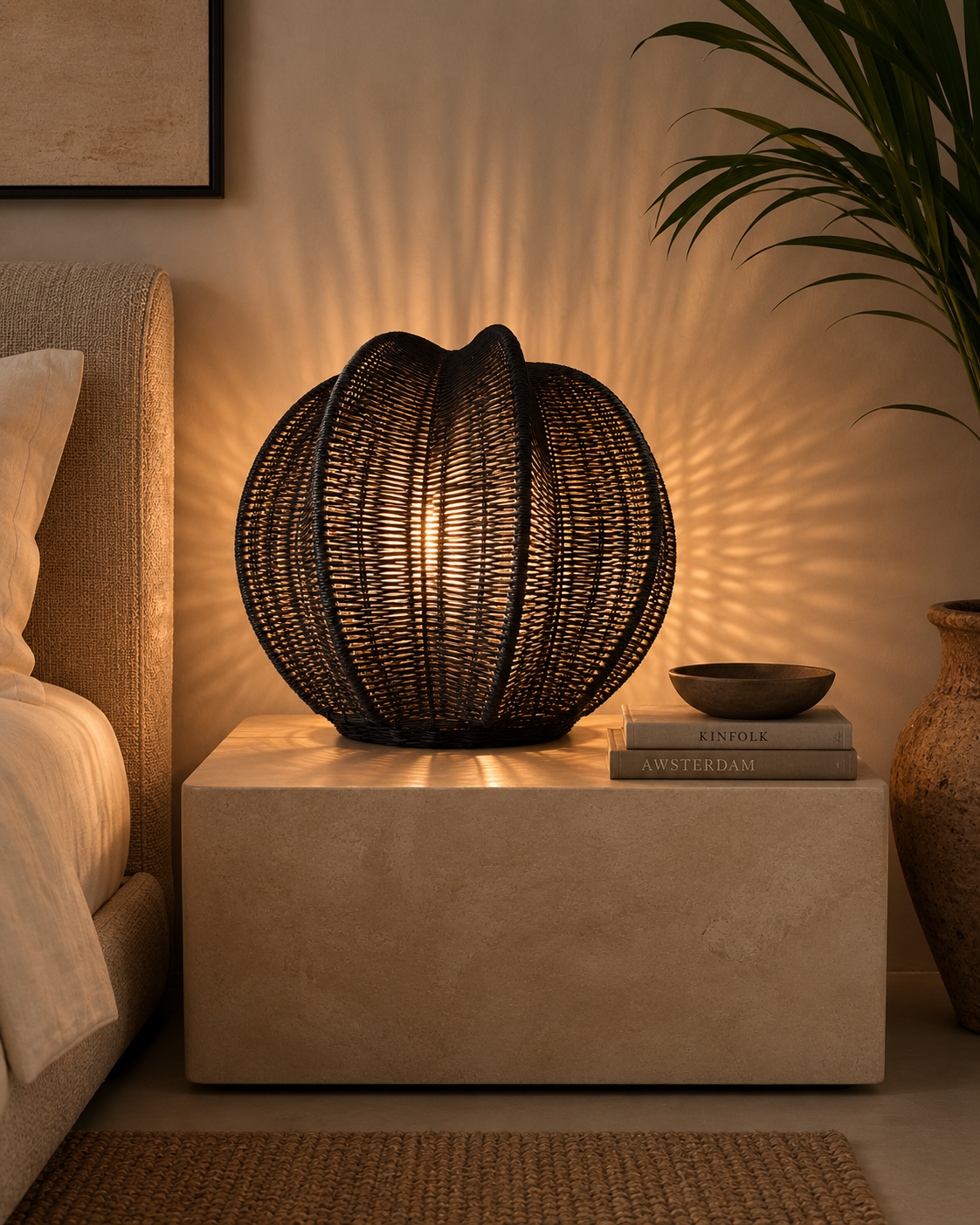 Zuri Sculptural Woven pendant — handcrafted African lighting by Outdoors furniture  in Kenya (view 2)