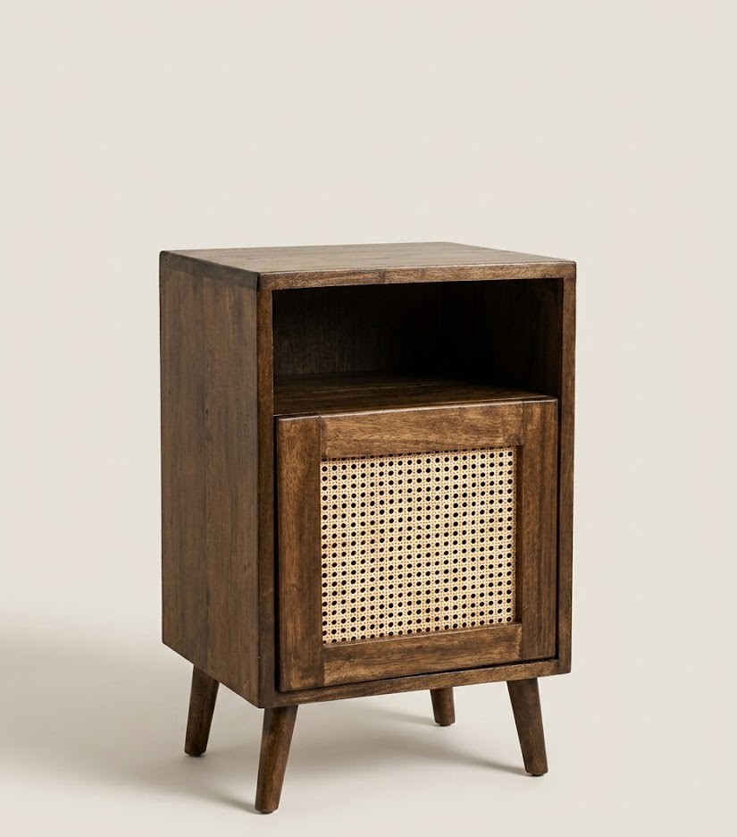 Kaya Rattan Bedside Table — handcrafted African furniture by Mt sinai in Kenya