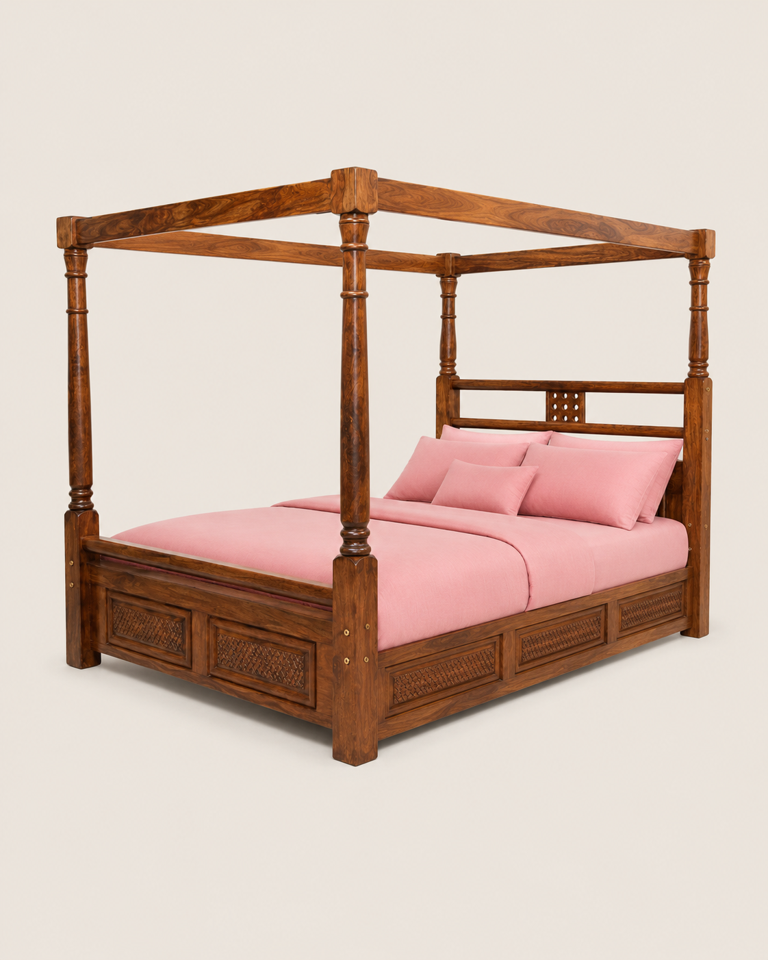 5 by 6 Msiri Canopy Bed — handcrafted African furniture by Harries furniture  in Kenya