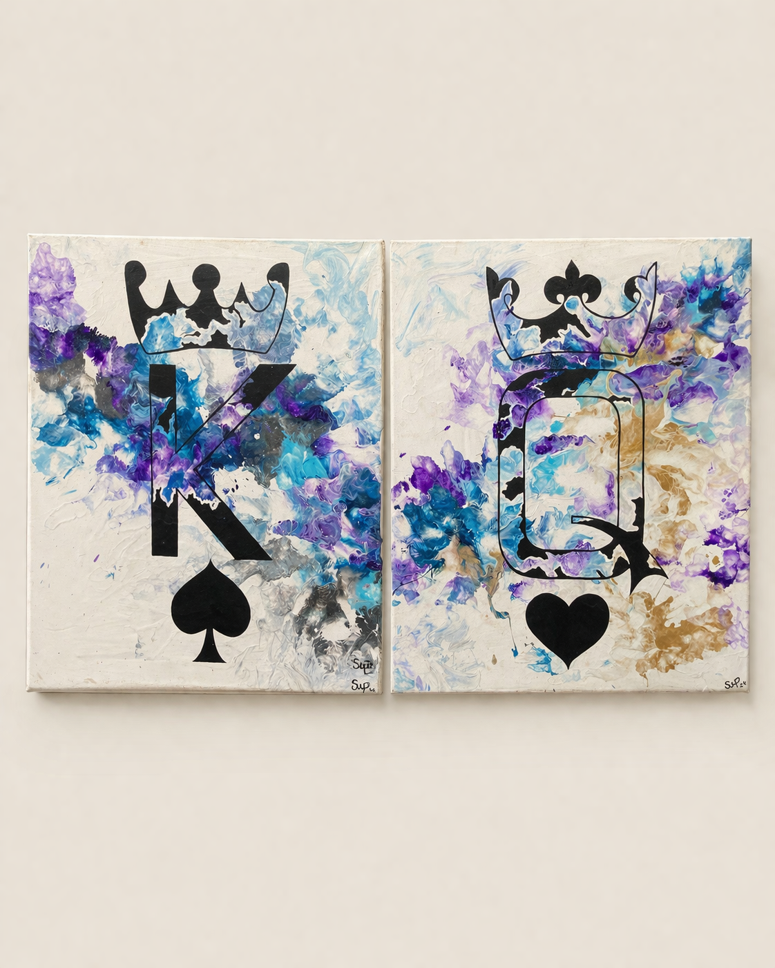 King & Queen Series (paint) Mapendo Wall Art — handcrafted African furniture by FashonistarGallery in Kenya