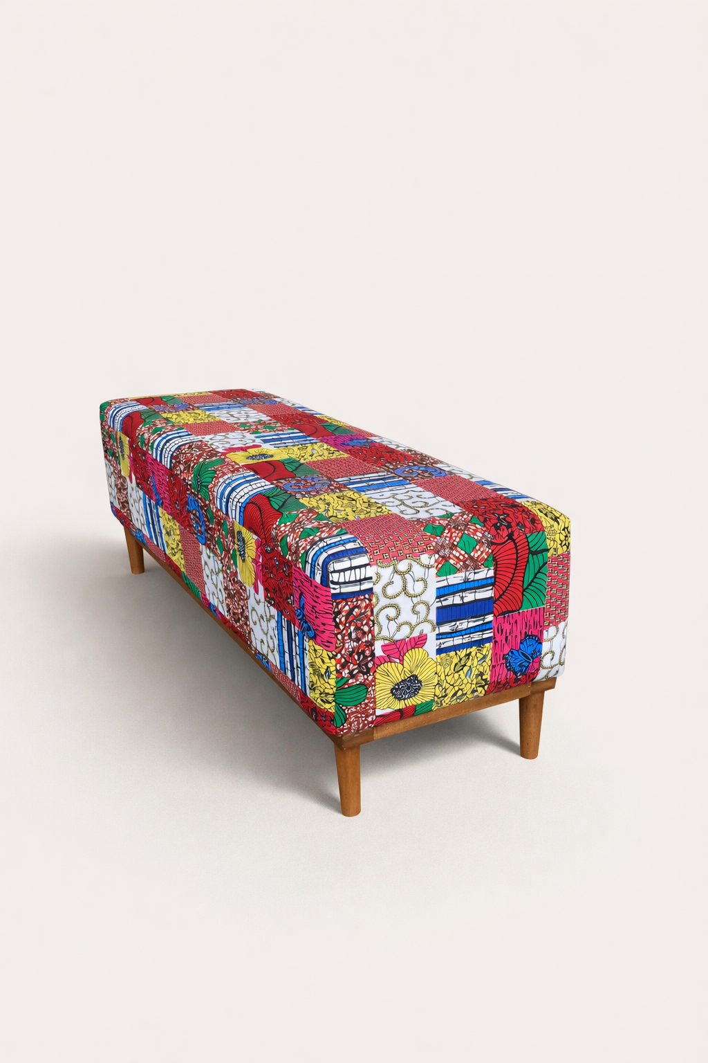 Ziwani Poof Bench — handcrafted African furniture by Cobs Furniture and metal works in Kenya