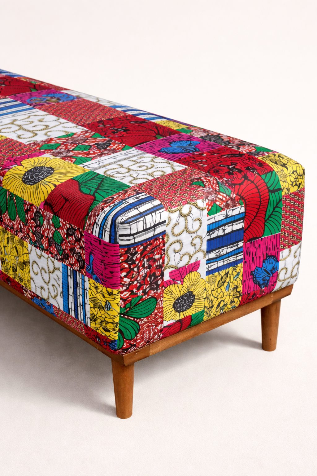 Ziwani Poof Bench — handcrafted African furniture by Cobs Furniture and metal works in Kenya (view 3)