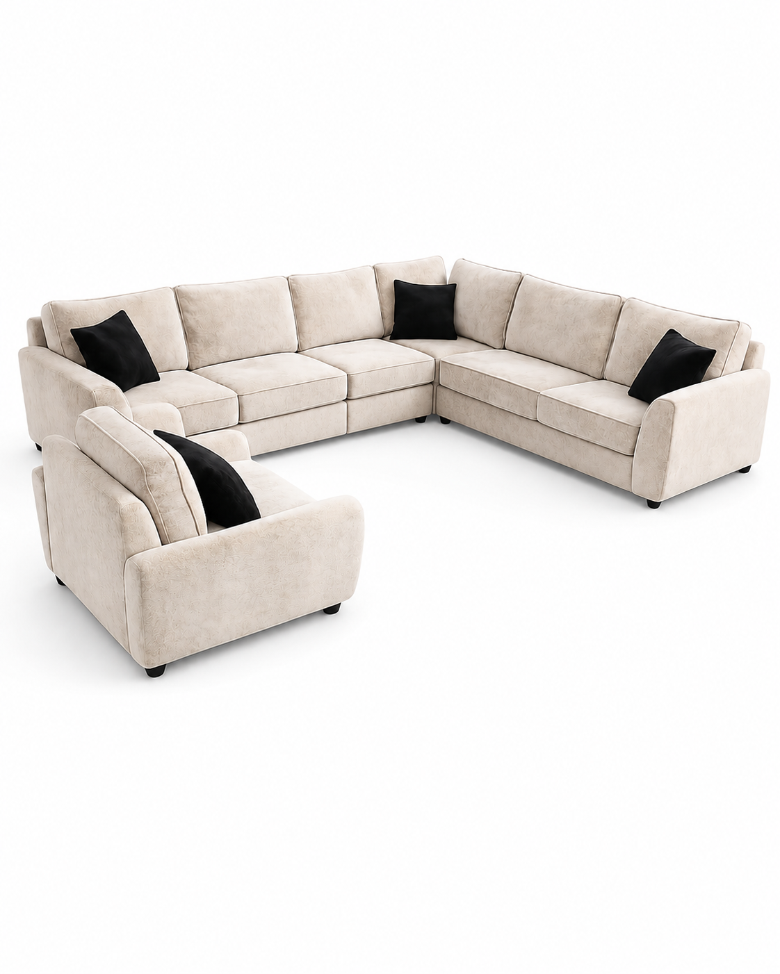 Mataifa Kinubi U-Sectional Sofa — handcrafted African furniture by Mahogany palace in Kenya