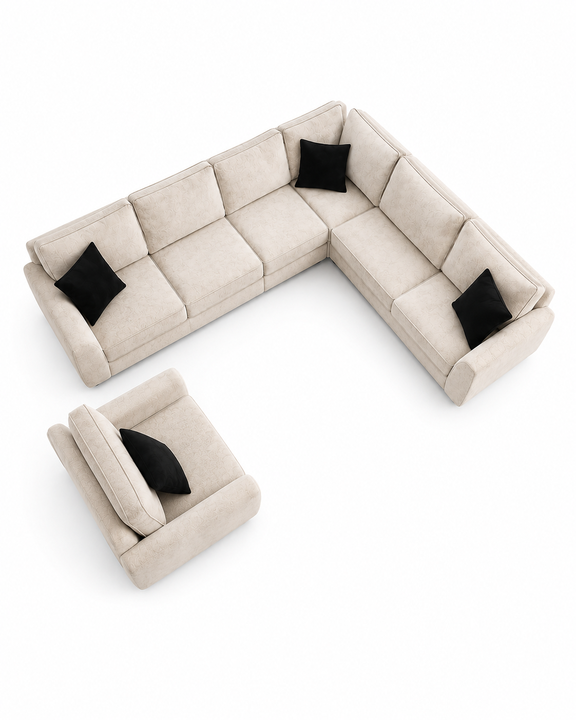 Mataifa Kinubi U-Sectional Sofa — handcrafted African furniture by Mahogany palace in Kenya (view 2)