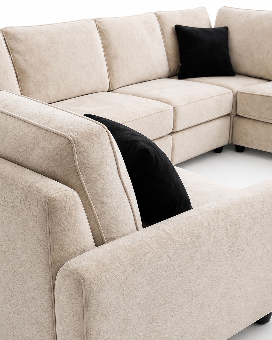 Mataifa Kinubi U-Sectional Sofa — handcrafted African furniture by Mahogany palace in Kenya (view 3)