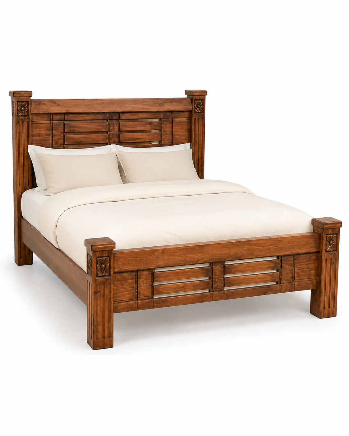 5 by 6 Zeben White Oak Bed — handcrafted African furniture by Gland furniture in Kenya (view 2)