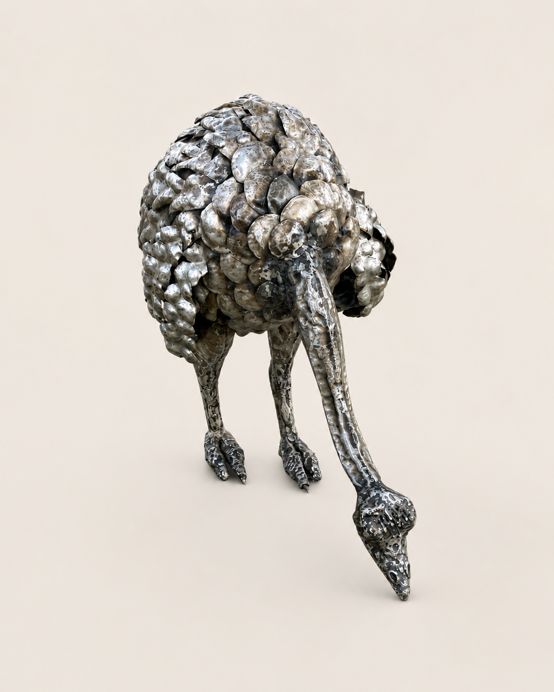 Bafuni Ostrich Sculpture — handcrafted African outdoor by LUCZAI SCULPTURE  in Kenya