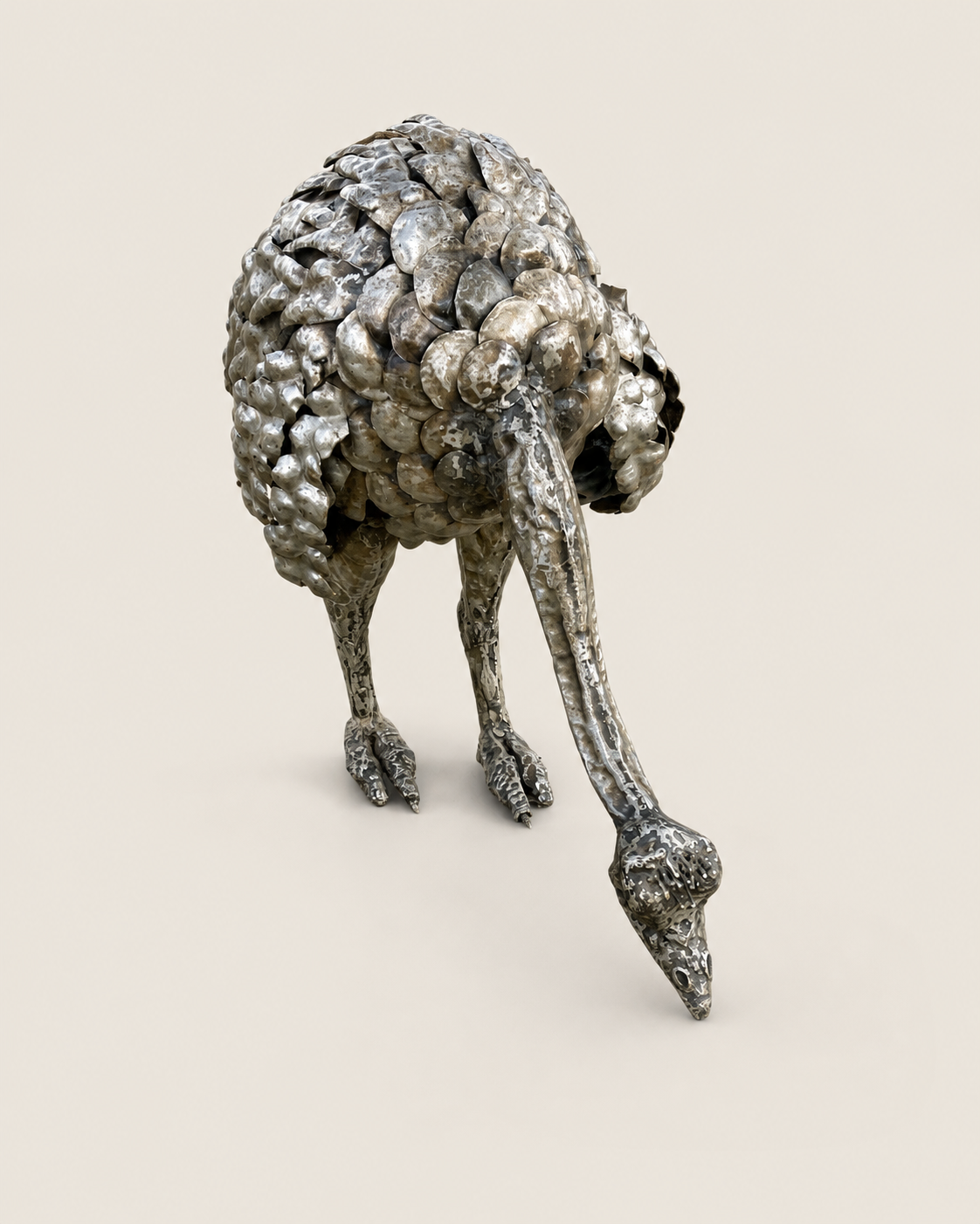 Bafuni Ostrich Sculpture — handcrafted African outdoor by LUCZAI SCULPTURE  in Kenya (view 2)