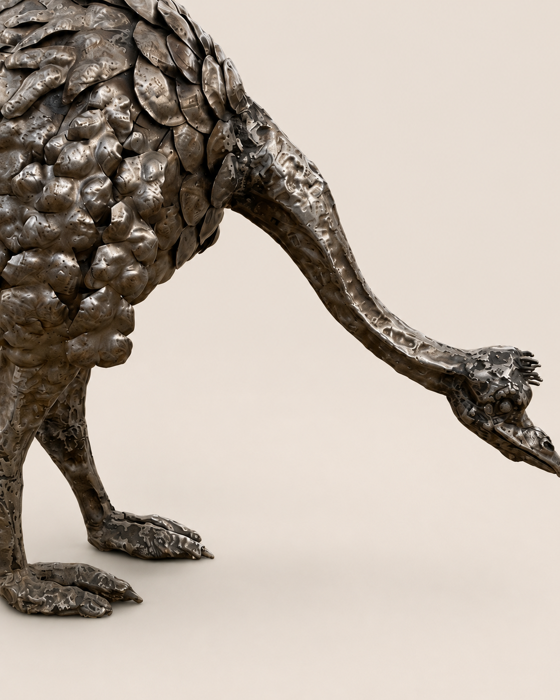 Bafuni Ostrich Sculpture — handcrafted African outdoor by LUCZAI SCULPTURE  in Kenya (view 3)
