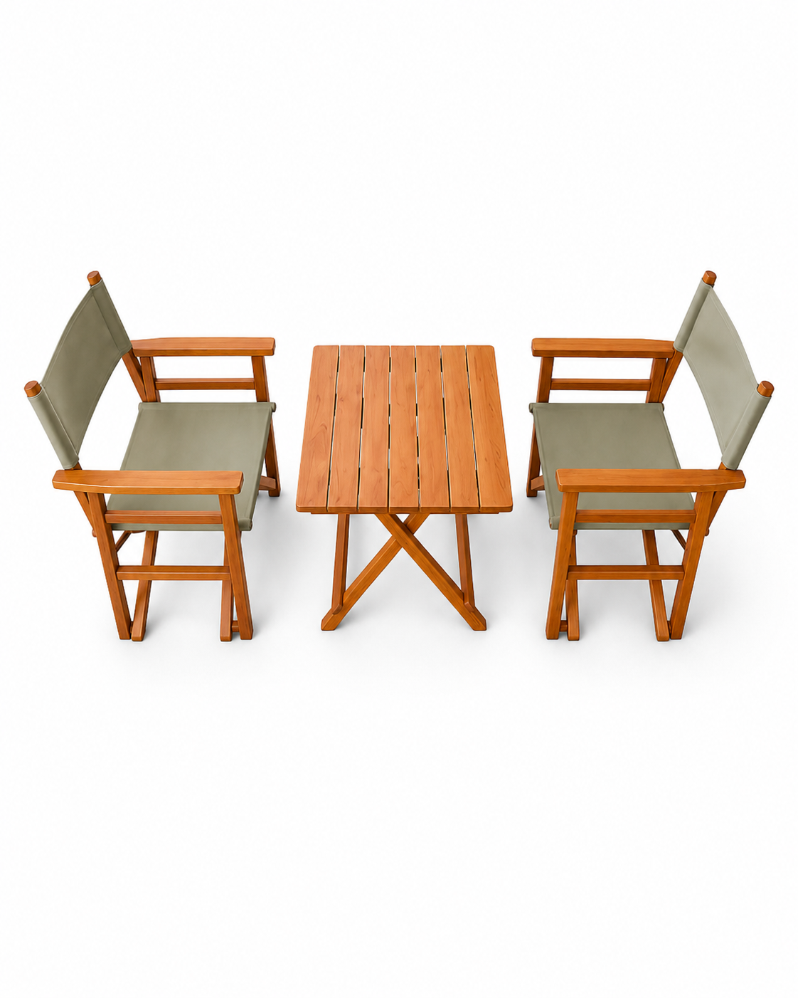 Saba Tatu Outdoor Folding Set — handcrafted African outdoor by Nawiri Furniture in Kenya (view 2)