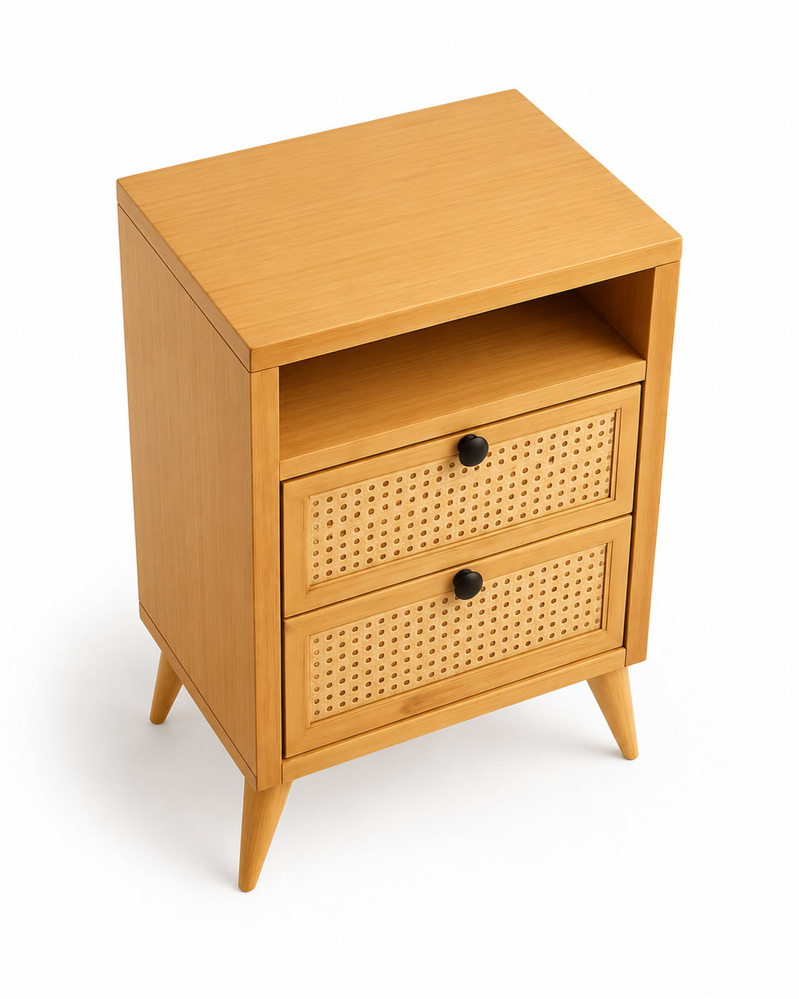 Funzi Rattan Nightstand — handcrafted African furniture by Mwangemis furniture in Kenya (view 2)