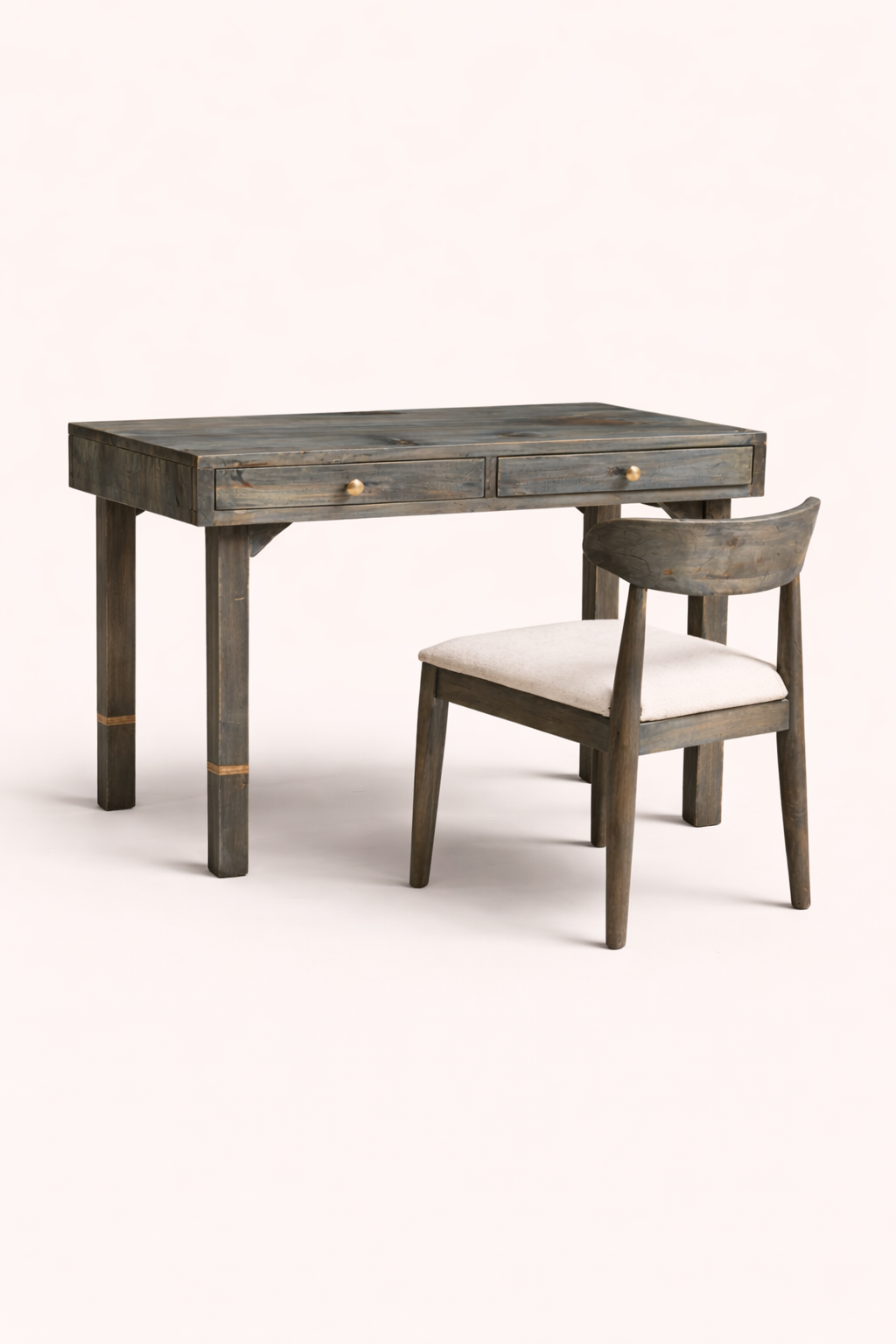 Sankofa Cypress Wood Desk & Chair Set — handcrafted African furniture by Cozy lifestyle furniture  in Kenya