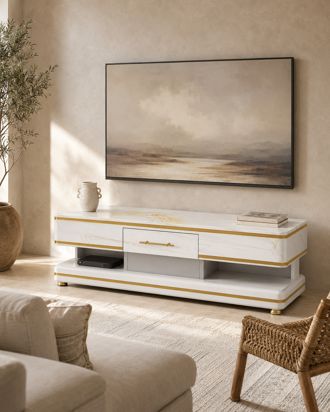 Zamira TV Stand — handcrafted African furniture by Kena Furniture  in Kenya