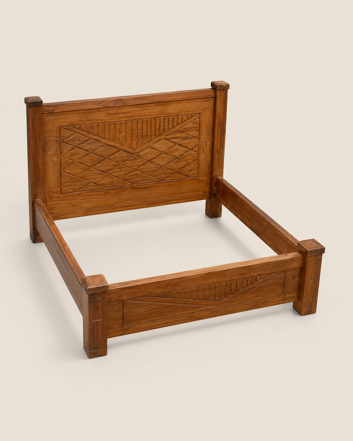 5 by 6 Kasuku Bed Frame — handcrafted African furniture by Woodfolks  in Kenya (view 2)