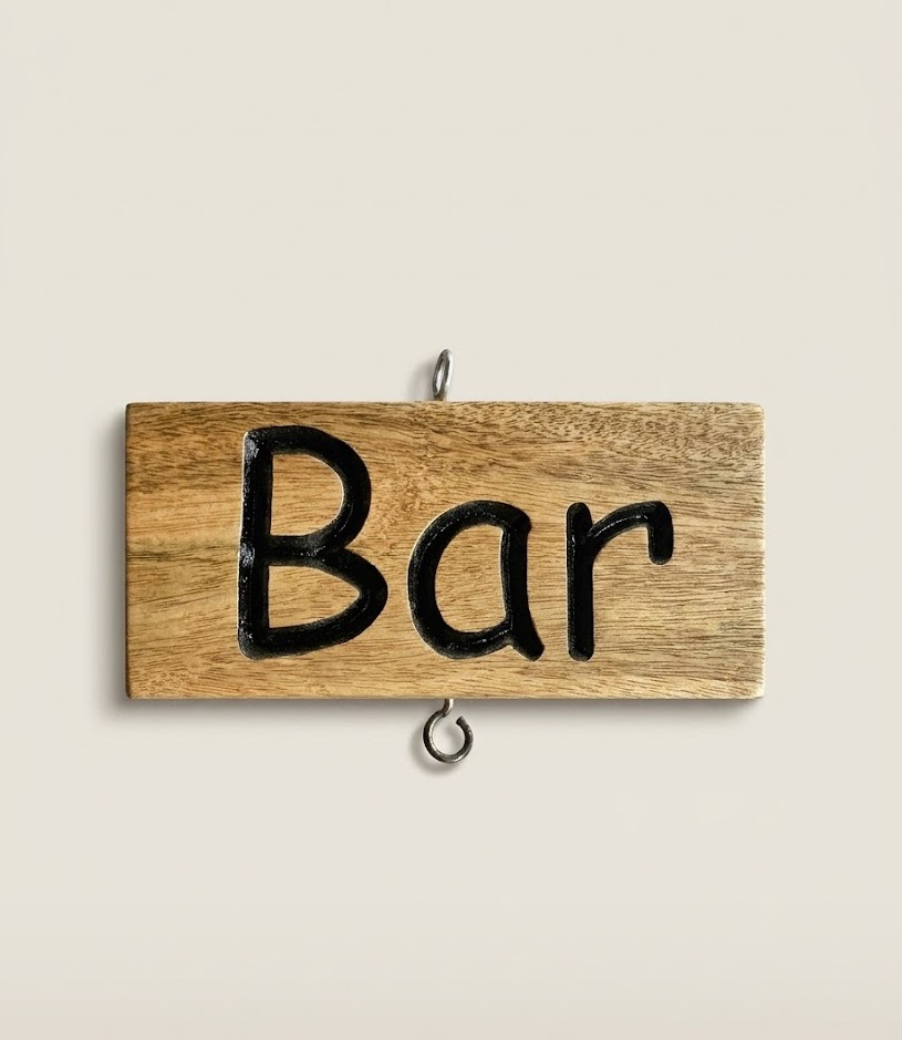 Efo Bar Sign — handcrafted African outdoor by Dankass Art and Signs  in Kenya
