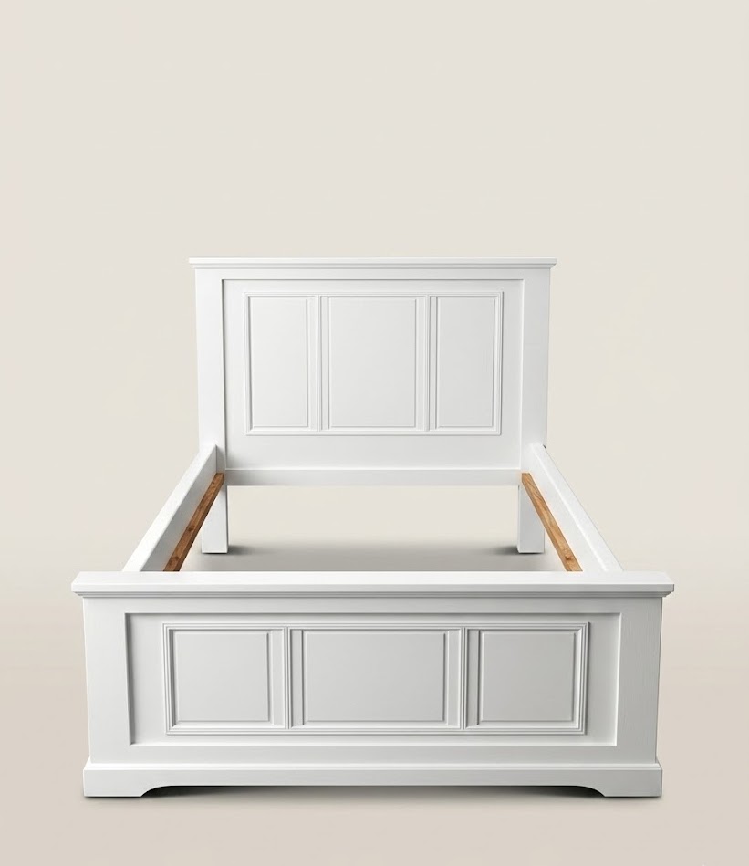 Mvumo 4*6 White Panel Bed — handcrafted African furniture by High point in Kenya (view 2)