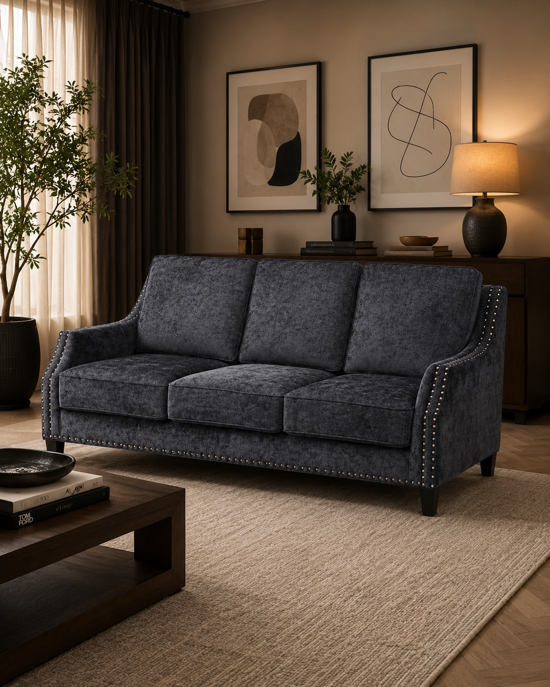 Aeloni Three Seater Sofa — handcrafted African furniture by Ojey's design limited in Kenya