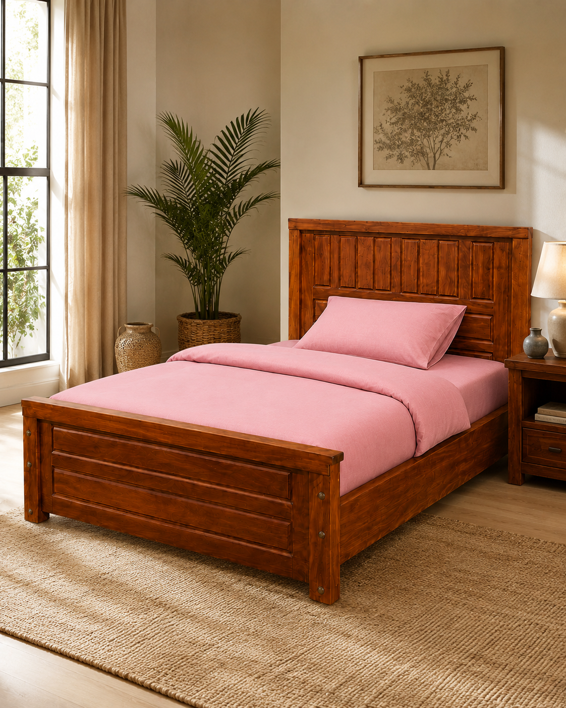 5 by 6 Kaya Heritage Bed — handcrafted African furniture by Homefleet in Kenya