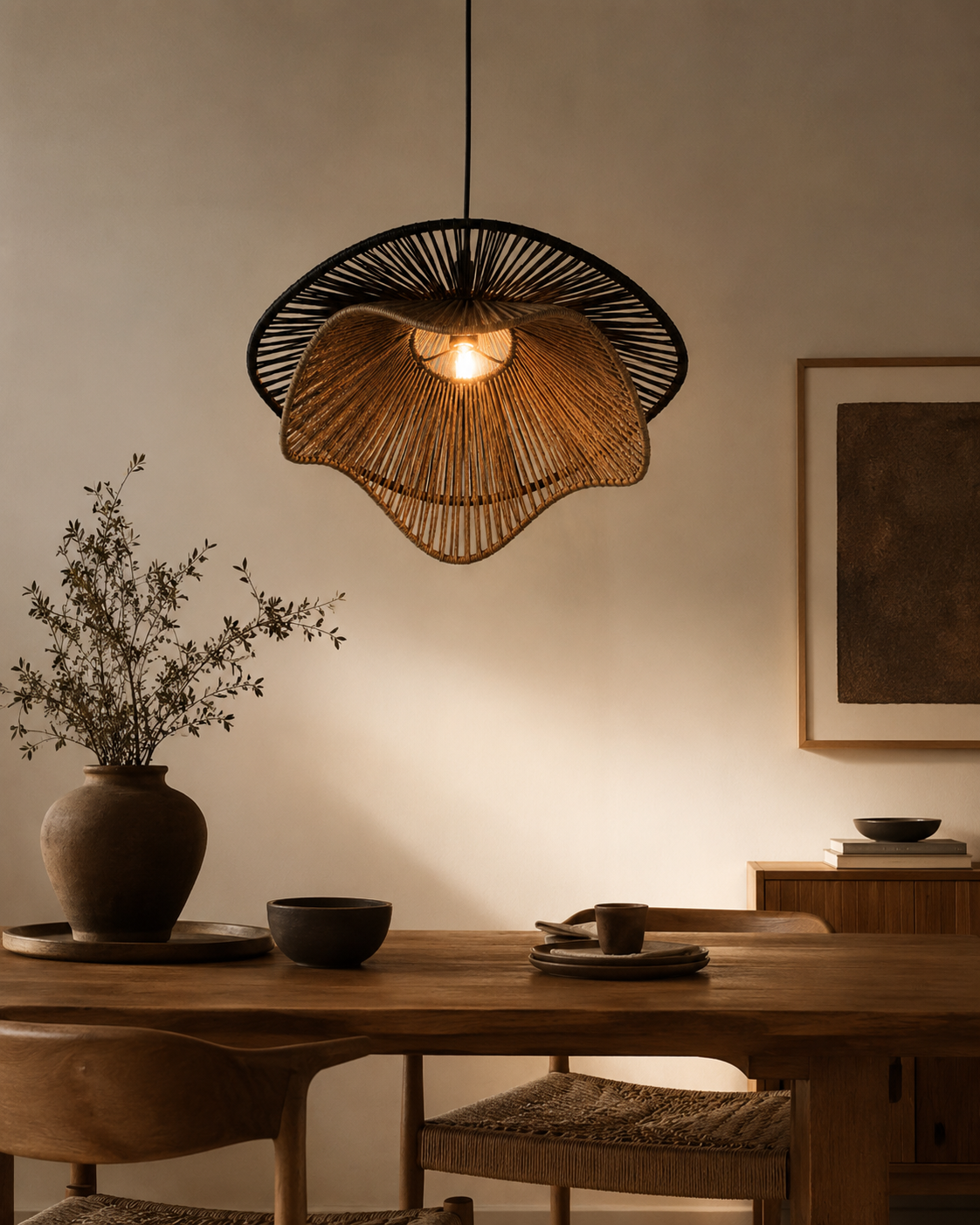 Nuru Woven Pendant Light — handcrafted African lighting by Outdoors furniture  in Kenya