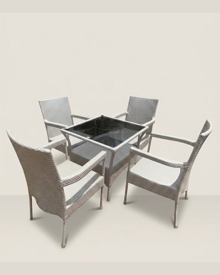 Mvumo Rattan Table Set — handcrafted African outdoor by Mt sinai in Kenya (view 2)