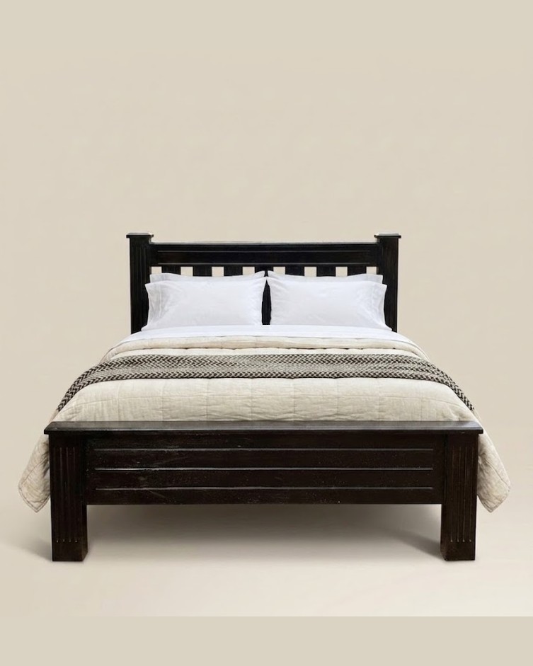 5by6 Black Bed Mvule Headboard Ngome — handcrafted African furniture by High point in Kenya (view 2)
