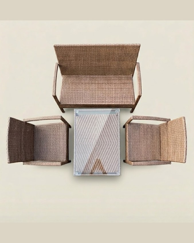 Chiniyasa Rattan & Metal Accent Table — handcrafted African furniture by WinStar rattan  in Kenya (view 3)