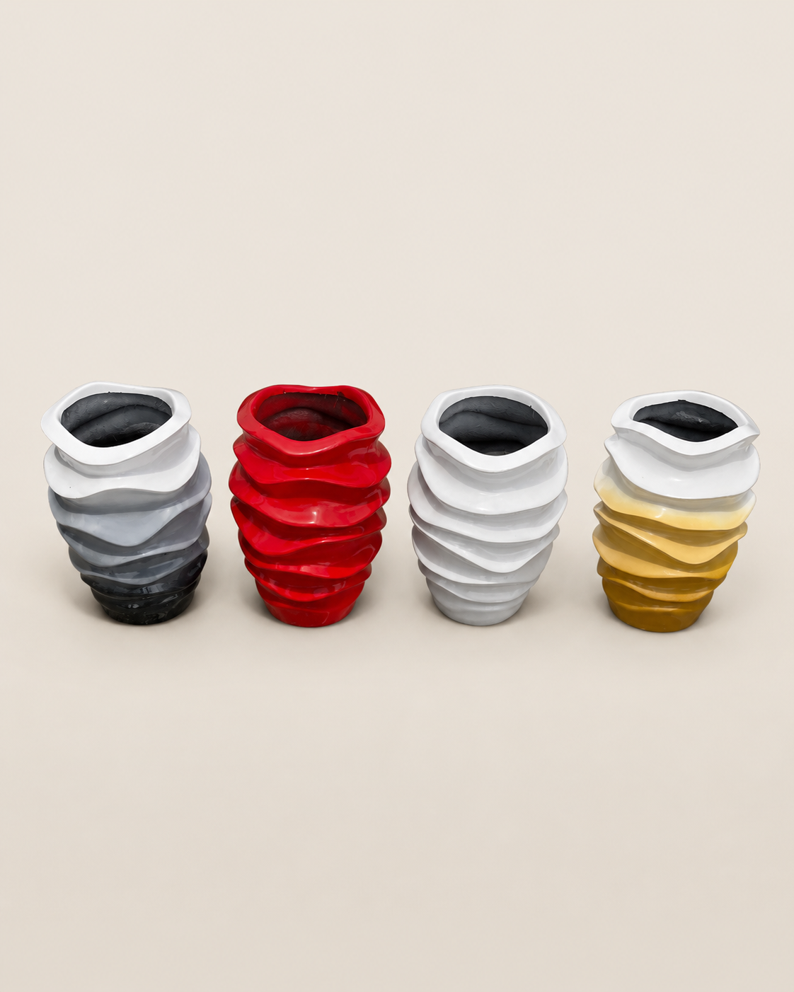 Fifo Ribbed Outdoor Planter — handcrafted African outdoor by John fiberglasspots in Kenya