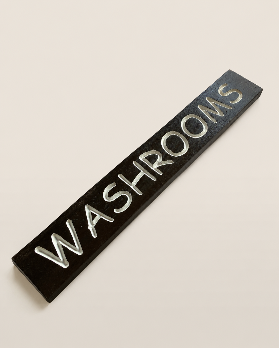 Ufuasi Washrooms Sign — handcrafted African outdoor by Dankass Art and Signs  in Kenya (view 2)